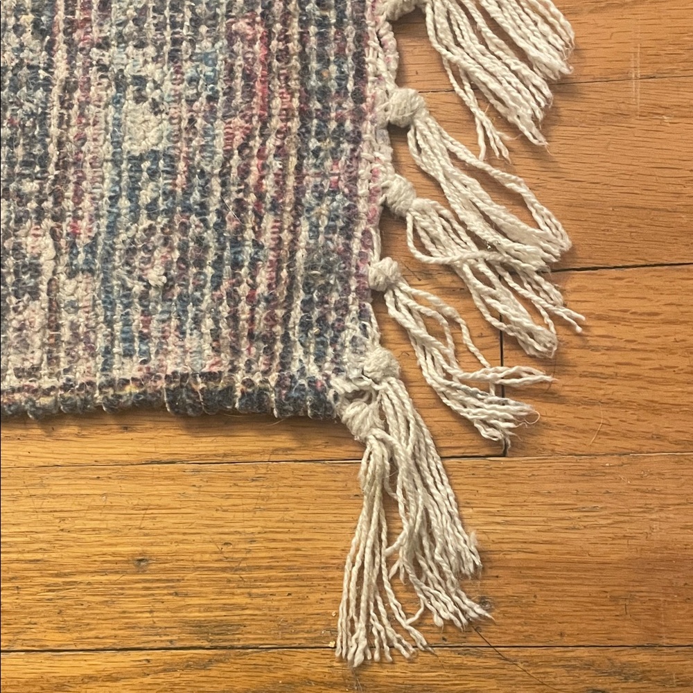 Shabby Chic Blue and Cream Rug - Picture 5 of 9